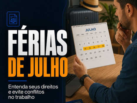 Trabalhador analisa calendário de férias de julho e direitos previstos na CLT para evitar conflitos no ambiente de trabalho.