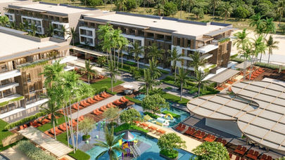 Piscina e área de lazer de resort à beira-mar no litoral alagoano