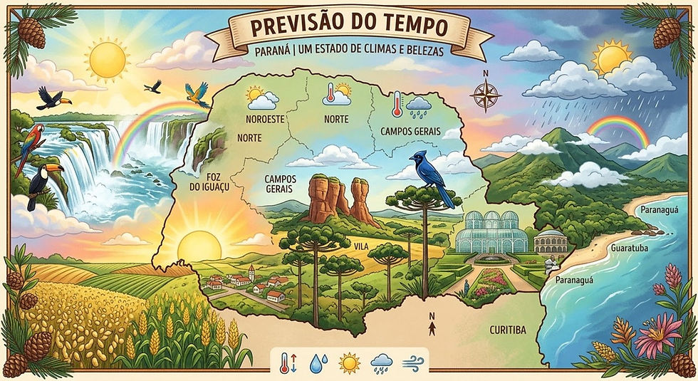 Previsão do tempo para Curitiba e Paraná hoje, 3 de outubro de 2026