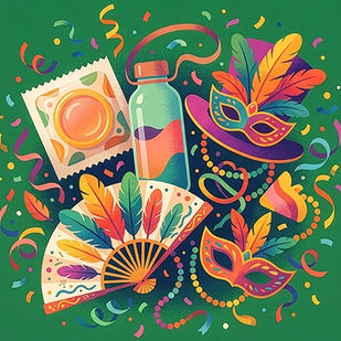 “Pessoa aplicando repelente durante o Carnaval para prevenção de dengue e viroses.”