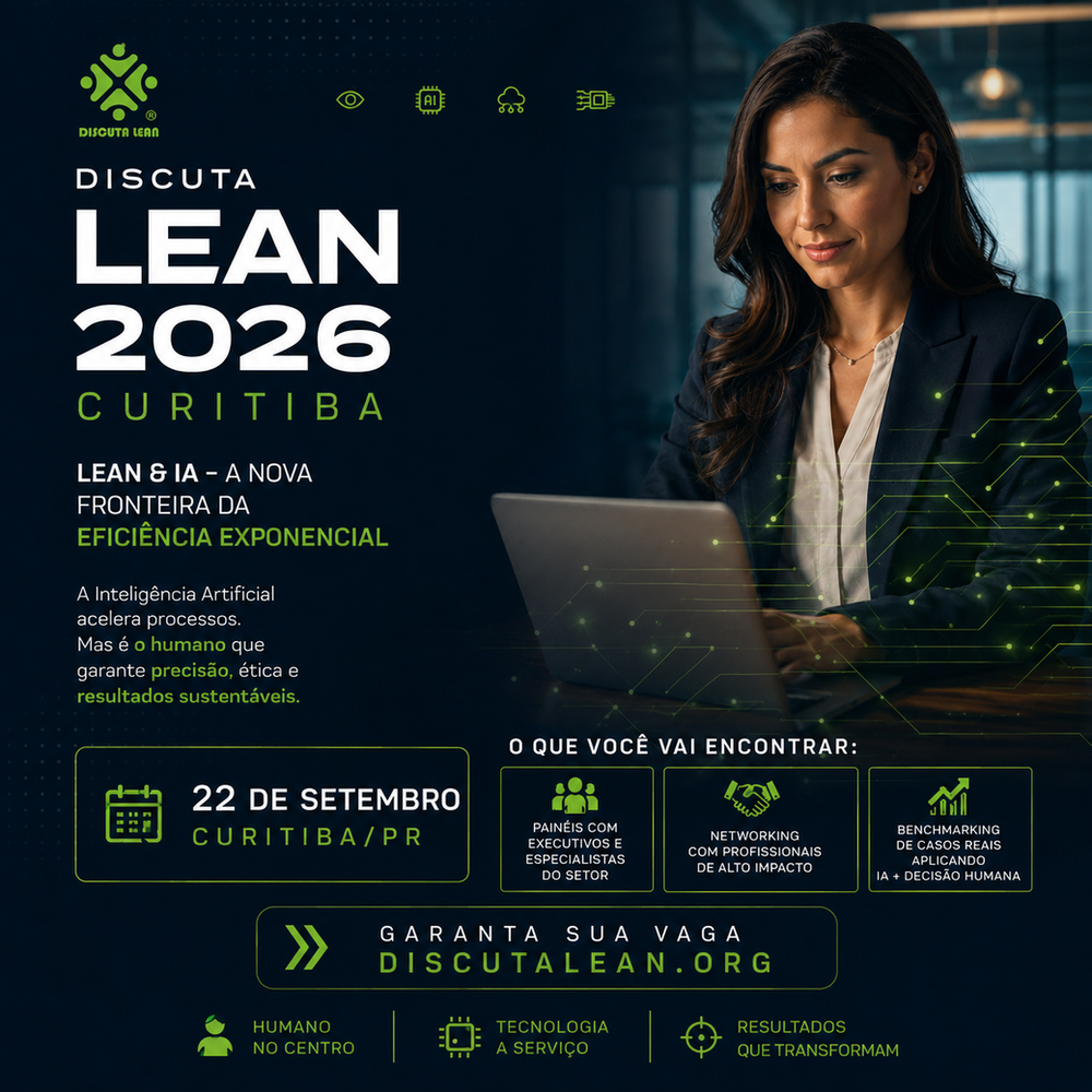 Fórum Discuta Lean reúne Lean e inteligência artificial em Curitiba em 22 e 23 de setembro