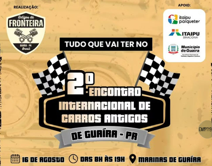 Encontro de carros antigos reúne colecionadores em Guaíra