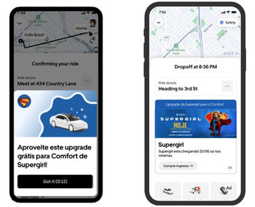 Campanha de Supergirl na Uber Advertising oferece Super Upgrade em viagens para usuários elegíveis no Brasil