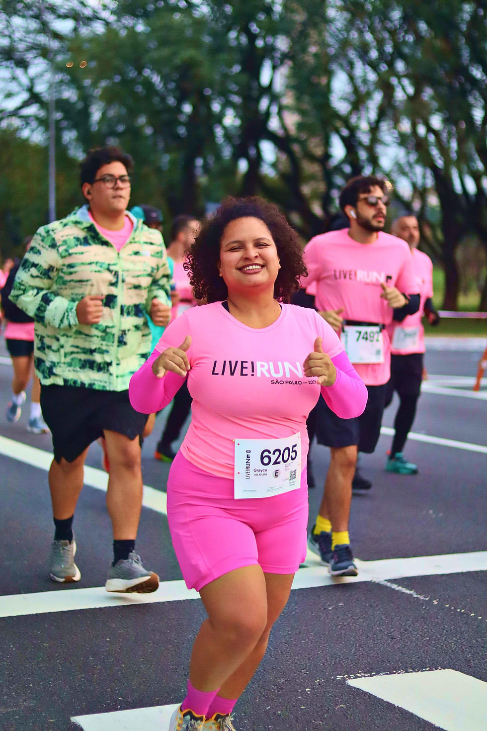 Grayce Maia durante a sua participação na corrida Live São Paulo. Foto: Arquivo pessoal