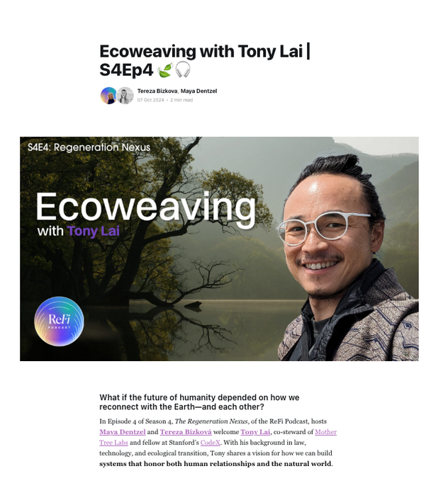 Tony on ReFi podcast