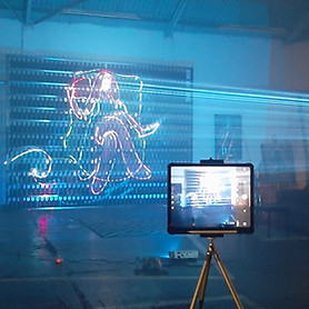 Solasine Labs, laser mapping advertisement, Grace O'Malley, Phasspace arts