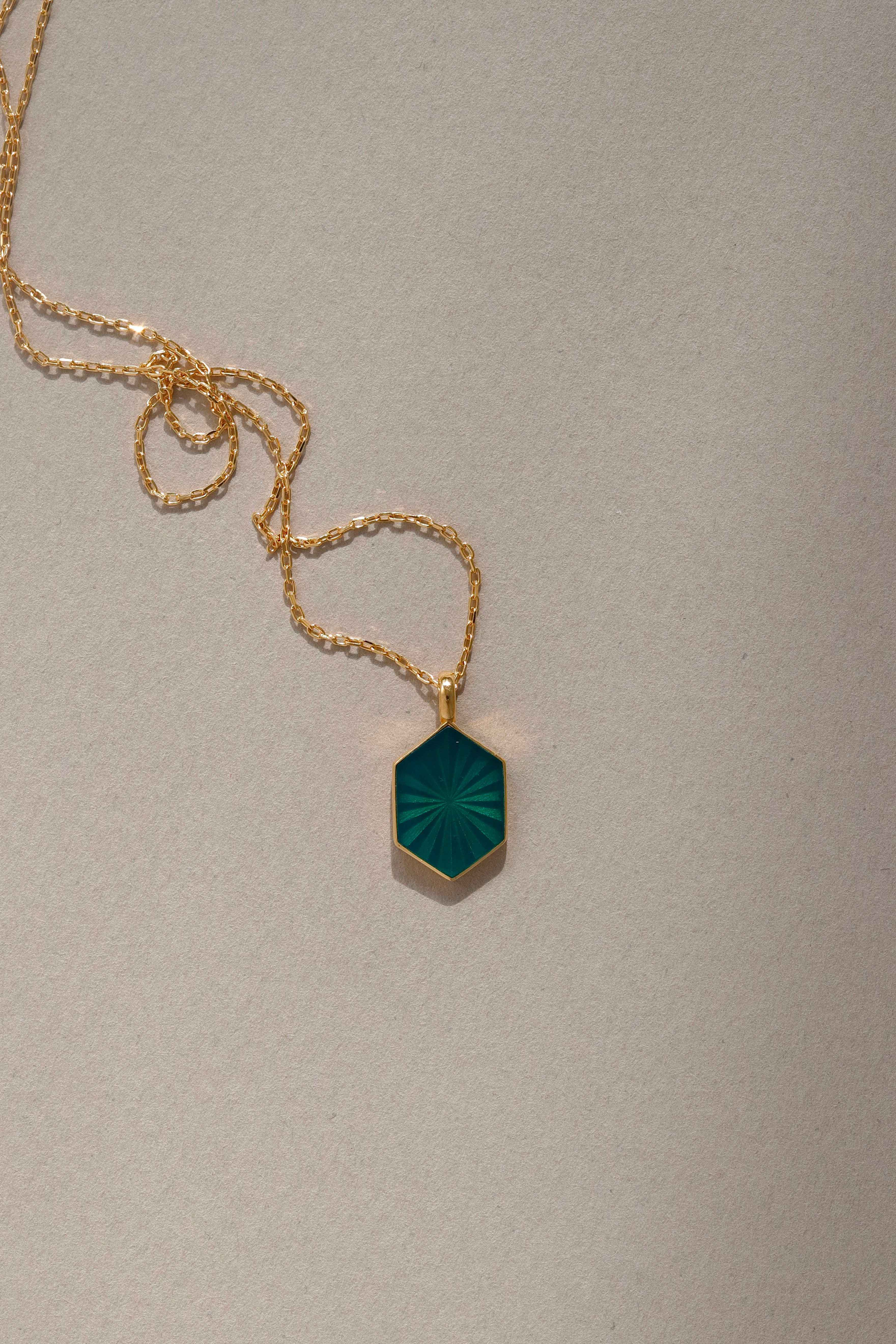 beryl charm with green enamel