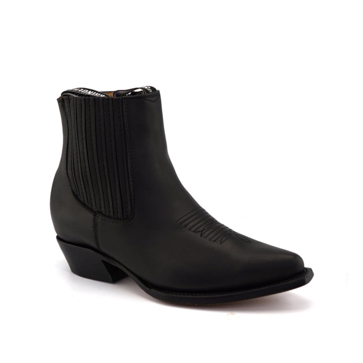 Austin Black Zippered Western Cowboy Ankle Boots