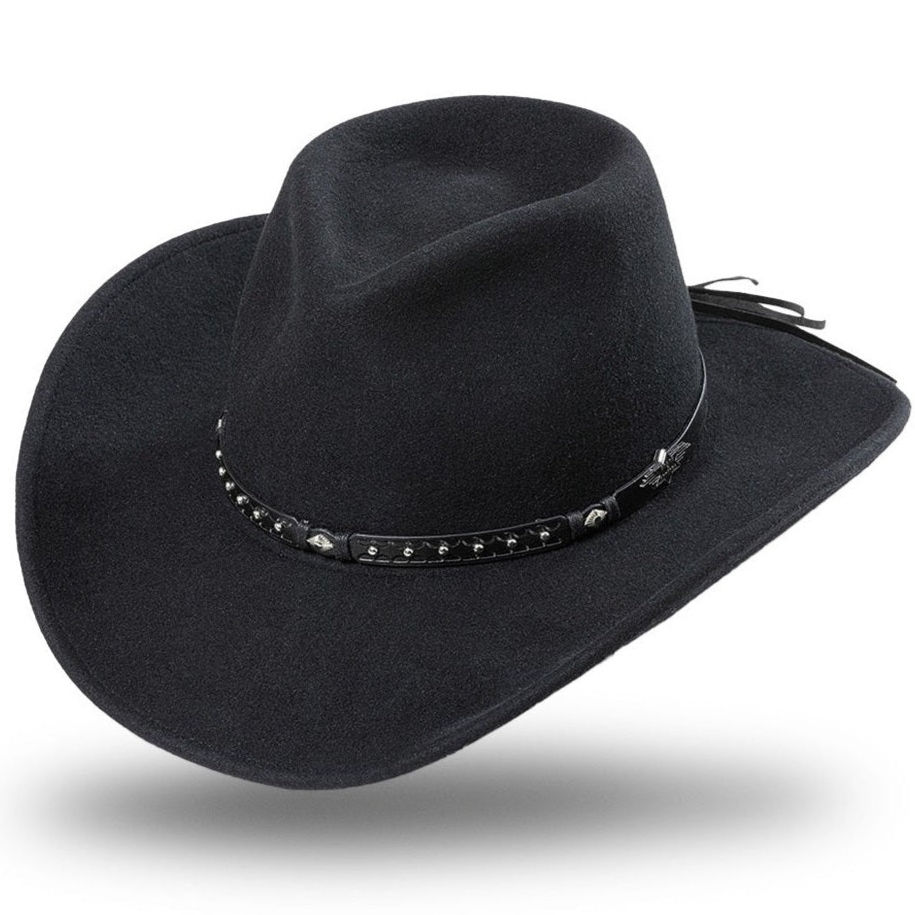 Moldable Wool Felt Cowboy Western Hat Reno black