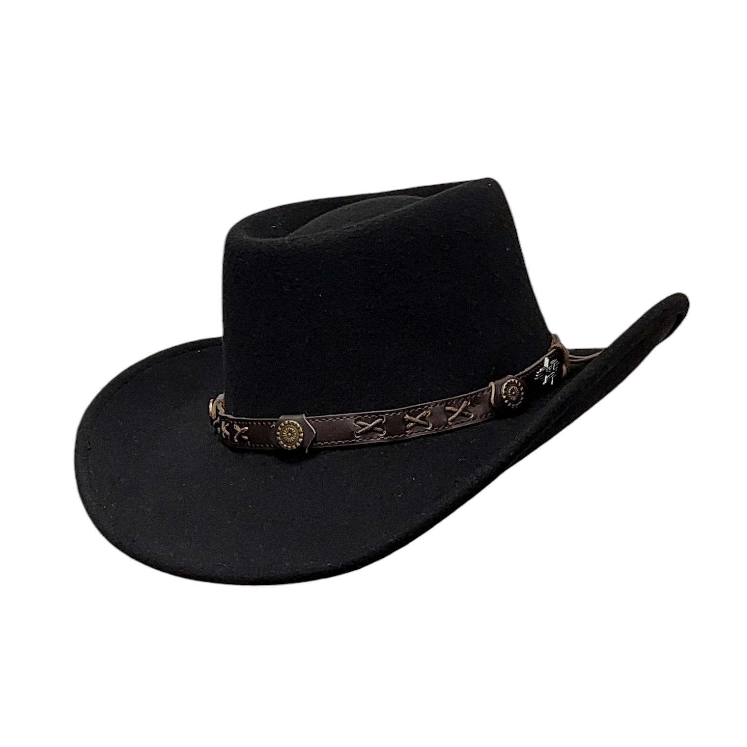 Black Wool Felt Cowboy Hat Gambler
