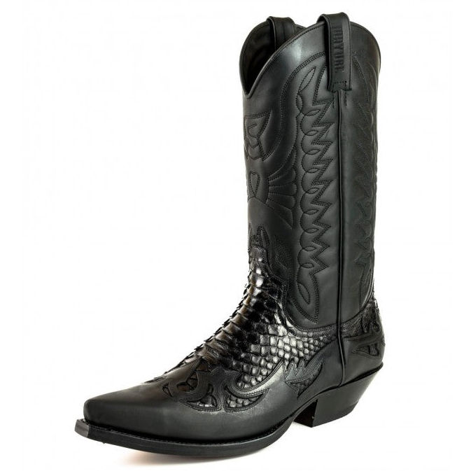 Men's Mex Python & Oiled Cowhide Leather Cowboy Boots