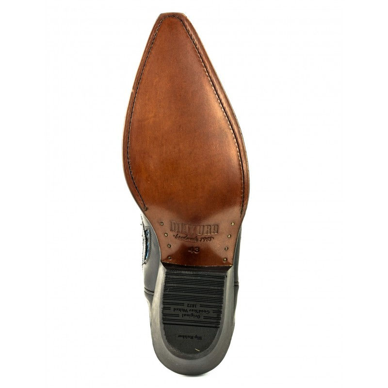 Thumbnail: Men's Mex Python & Oiled Cowhide Leather Cowboy Boots