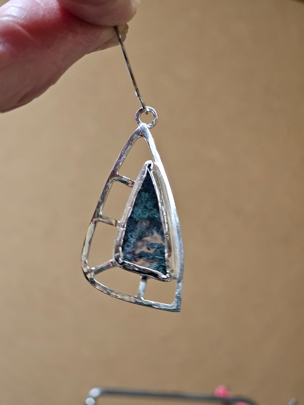 Thumbnail: 'Sail' Moss Agate Earrings