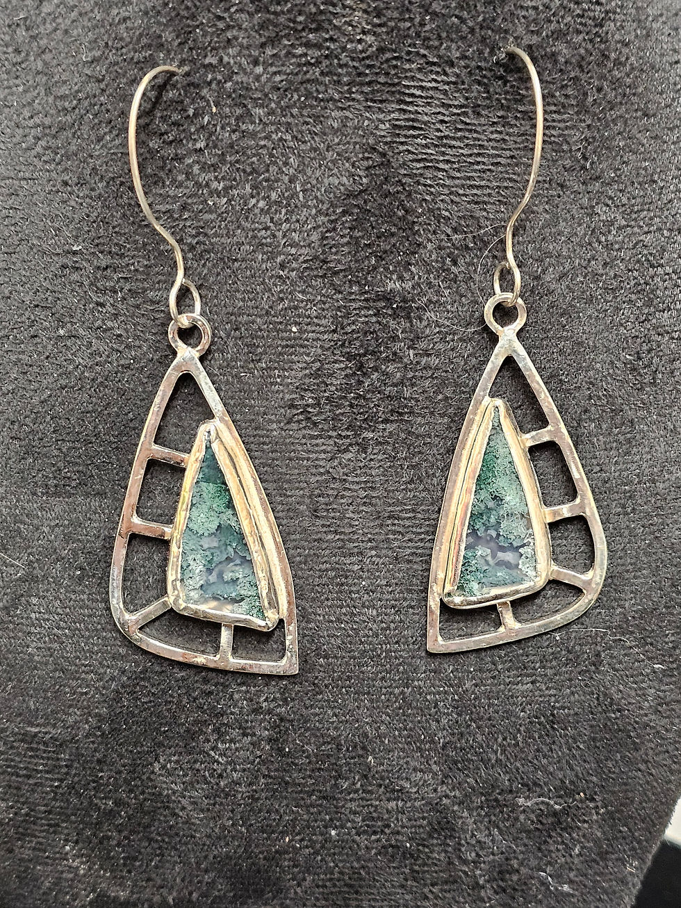Thumbnail: 'Sail' Moss Agate Earrings