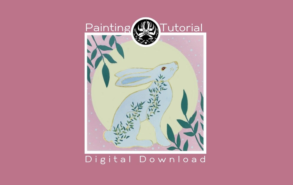 Rosemary Rabbit Painting Tutorial, digital Download