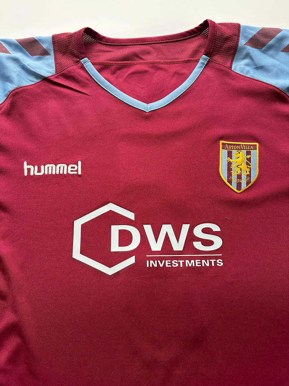 Aston Villa 2004 to 2005 home football shirt by Hummel Laursen 5 authentic retro Villa kit for collectors