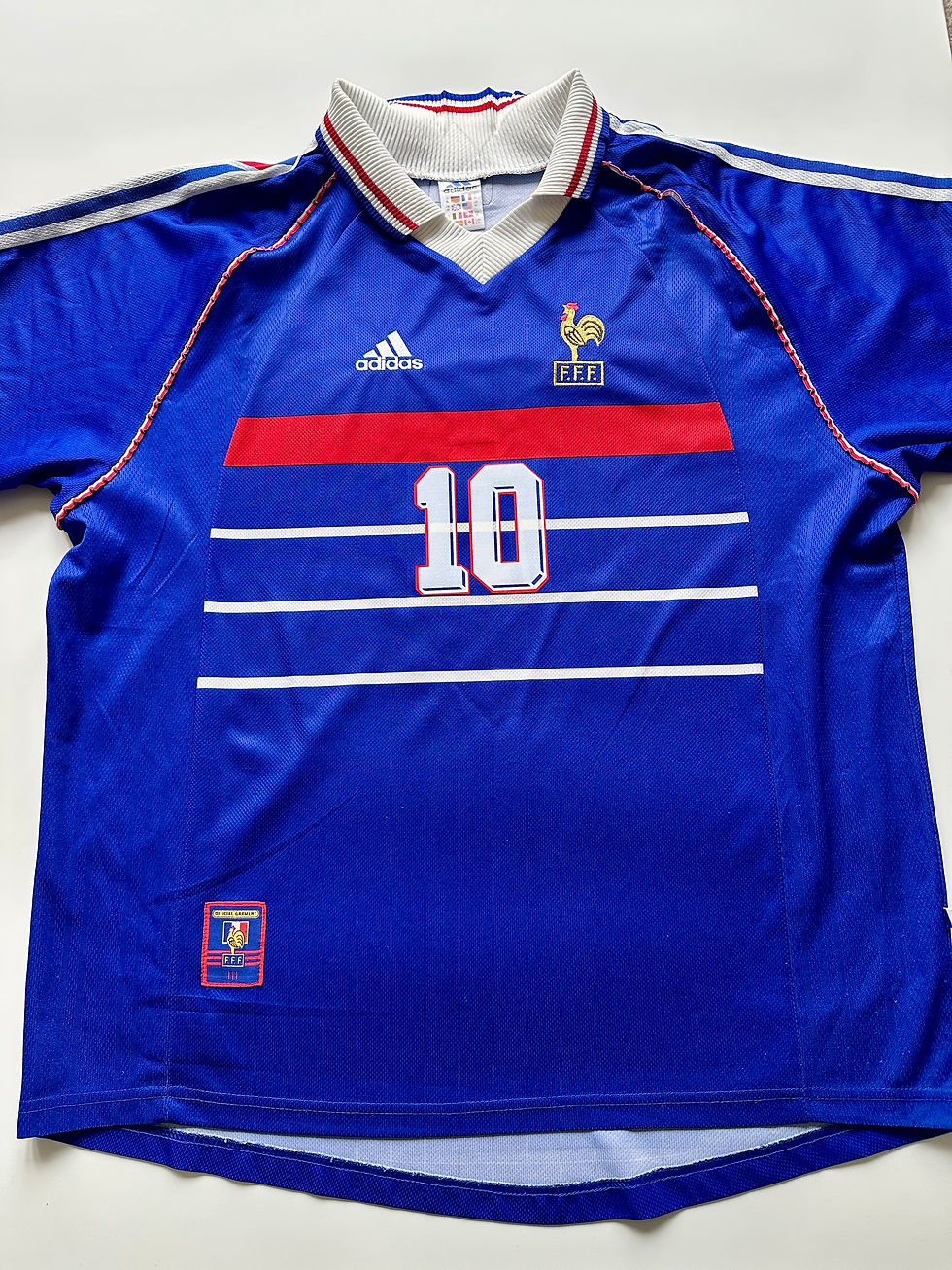 Thumbnail: Buy France 1998 to 2000 Home Football Shirt Zidane 10 Adidas Retro Kit