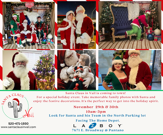 Santa Claus in Vail is coming to town! Bring your family to the La Z Boy on Broadway! For