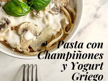 Pasta con Champiñones & Yogurt Griego