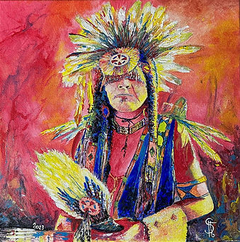 indien-chamane-reveur-peinture ecologique sur toile-30X30.jpg