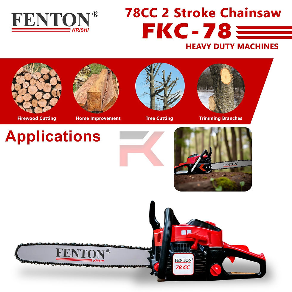 Thumbnail: Fenton Krishi 78CC 2 Stroke Chainsaw Heavy Duty Petrol Chainsaw with 22" GideBar