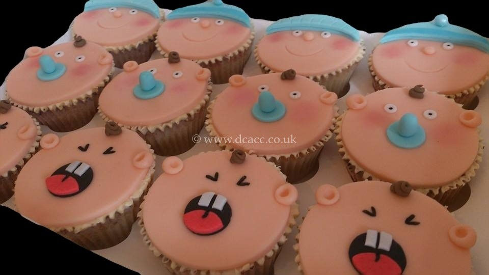 Baby faces boy or girl baby shower new baby cupcakes.jpg