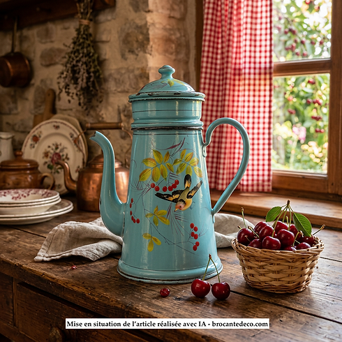 ancienne-cafetière-en-tole-emaillee-decor-oiseau-brocante-decbrocante-en-ligne-02.png
