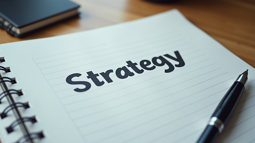 Close-up view of a notebook with business strategy notes