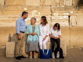 Family gathering at Western Wall Jerusalem