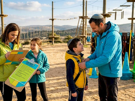 Family preparing at Israel tactical boot camp