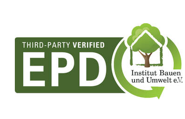 Third-party verified EPD logo from Institut Bauen und Umwelt e.V.