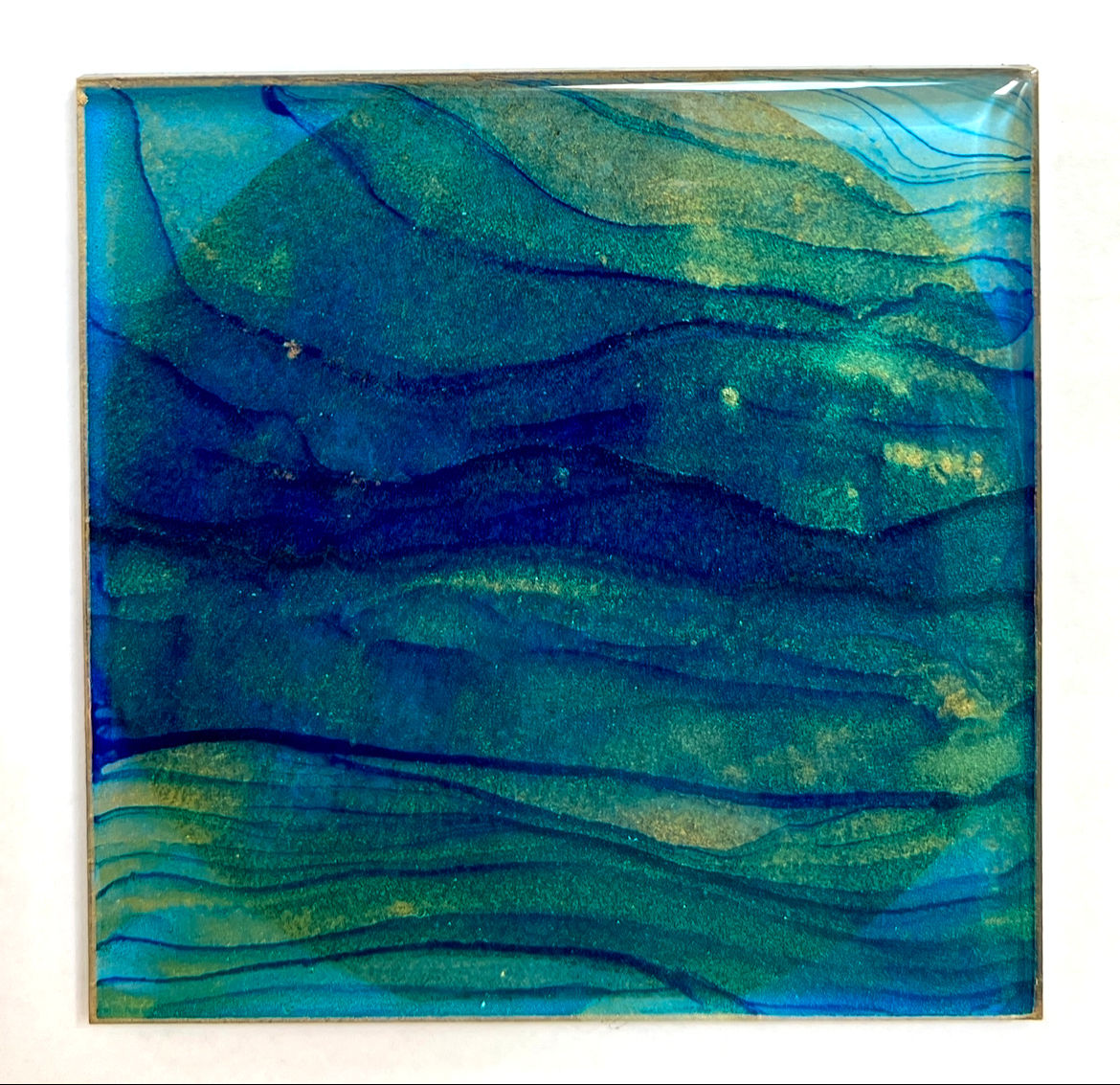 Coasters Translucent Ocean Blues w/Gold