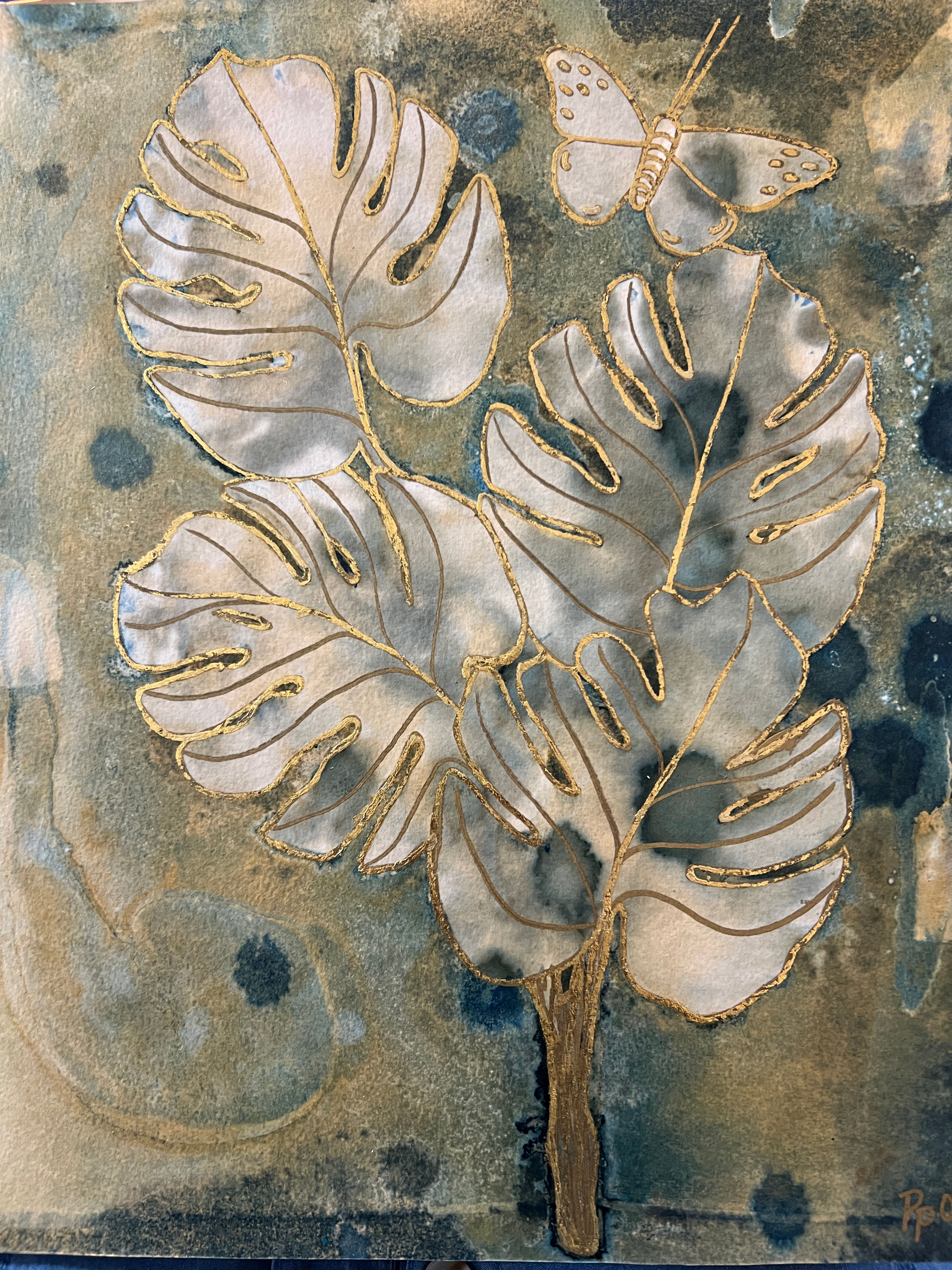 Cyanotype-Butterfly Blooms