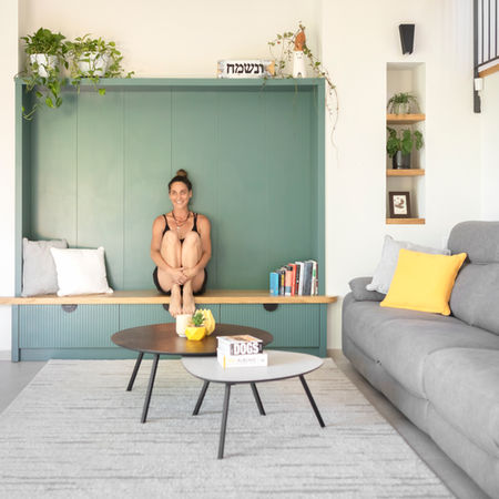 פינת נגרות אישית ספסל ירוק