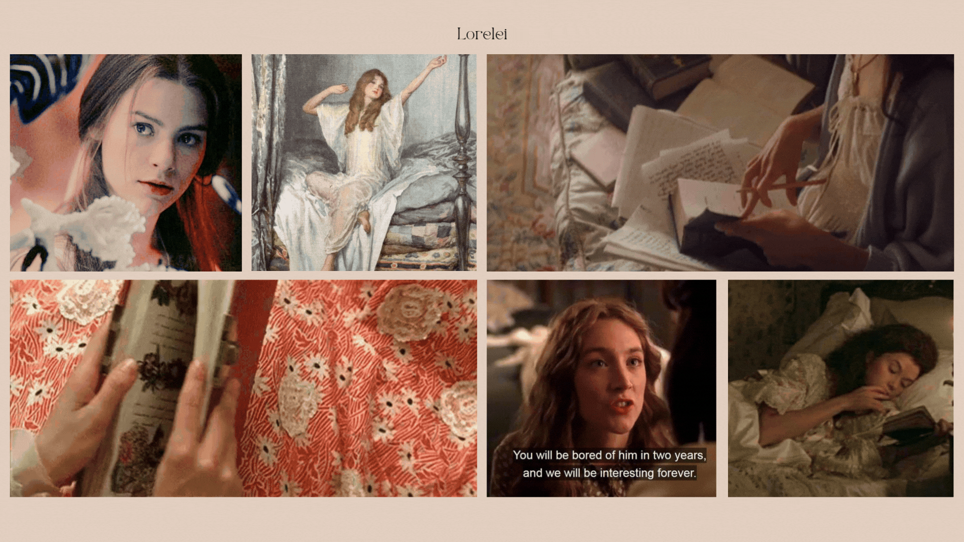 Orange Aesthetic Photo Collage Moodboard Desktop Wallpaper.gif