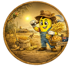 This is Penney (The Pasta Prophet Mascot) in the outback