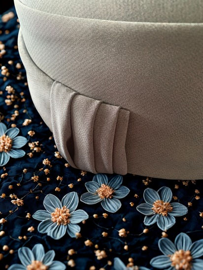 Thumbnail: Claudette Vintage 1990's Headways Coterie soft brushed hat with pleat detail