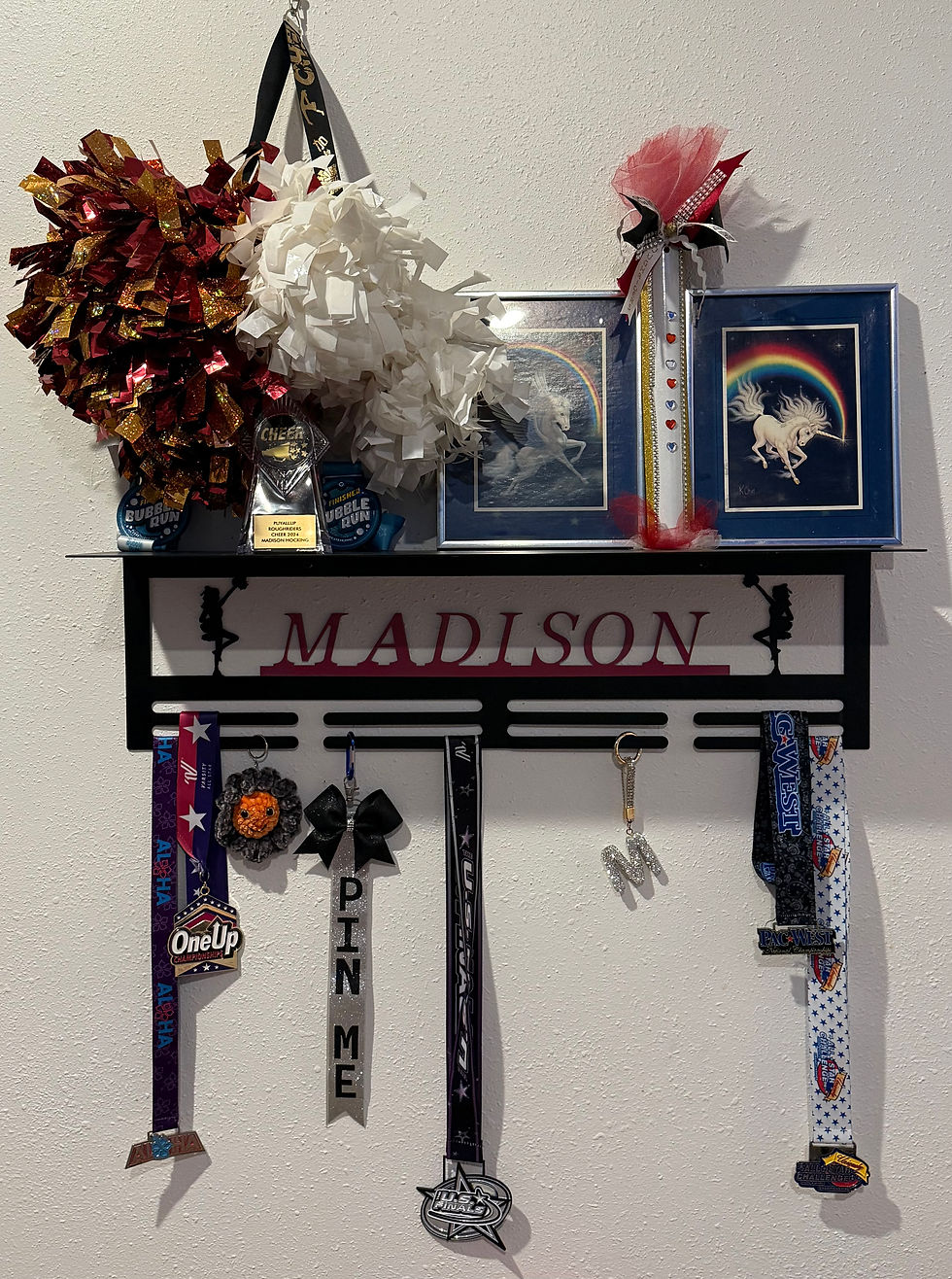 Thumbnail: Custom Steel Medal Holder with Shelf