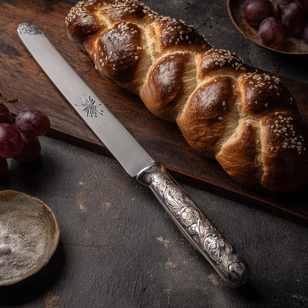 A beautiful challah-bread knife