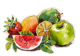 exotic fruits background .png