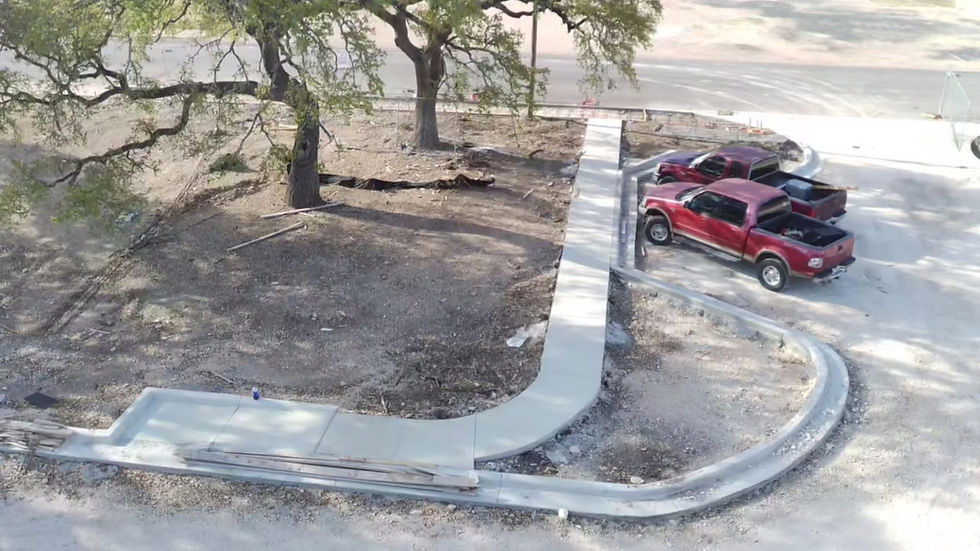 Currently under new construction Mary's Tacos drone view curb side walk Kerrville, TX 04-0