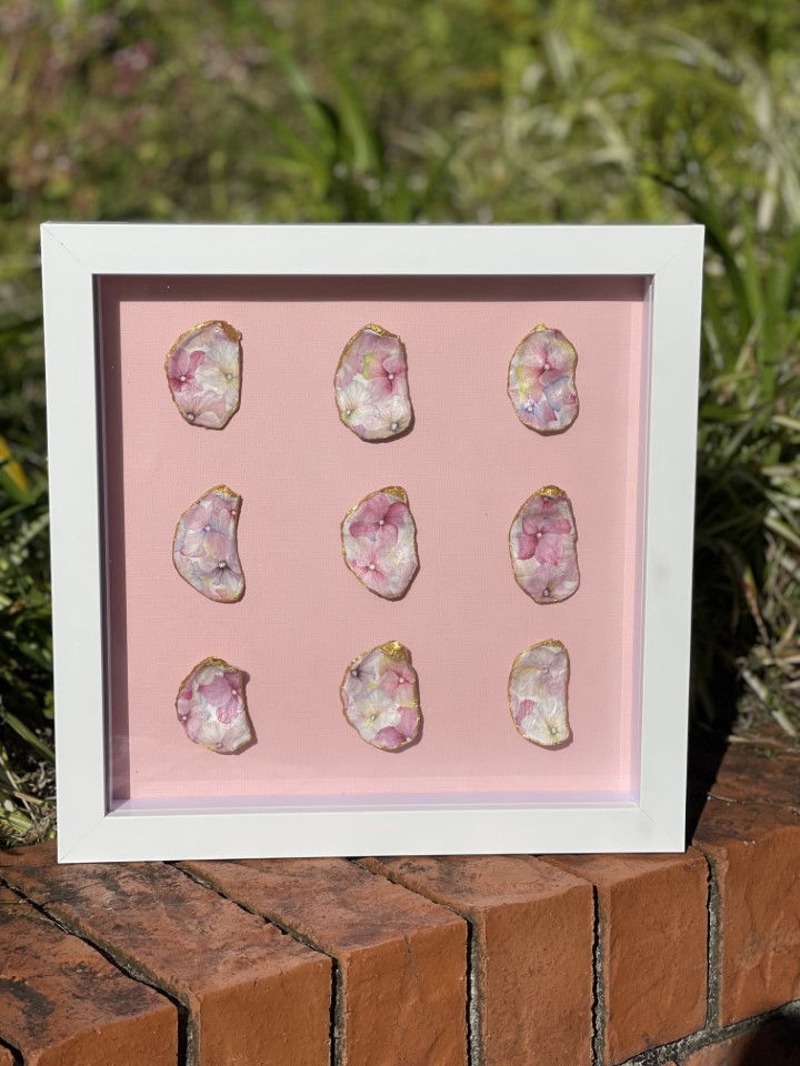 9 piece Framed Oyster