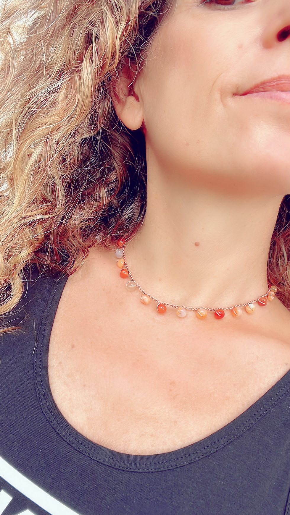 Miniatura: Girocollo Choker Corniola