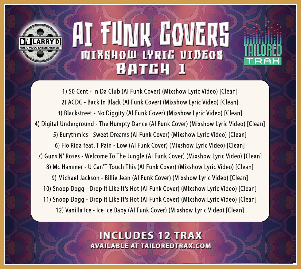 Thumbnail: DJ LARRY D - AI FUNK COVERS MIXSHOW LYRIC VIDEOS BATCH 1