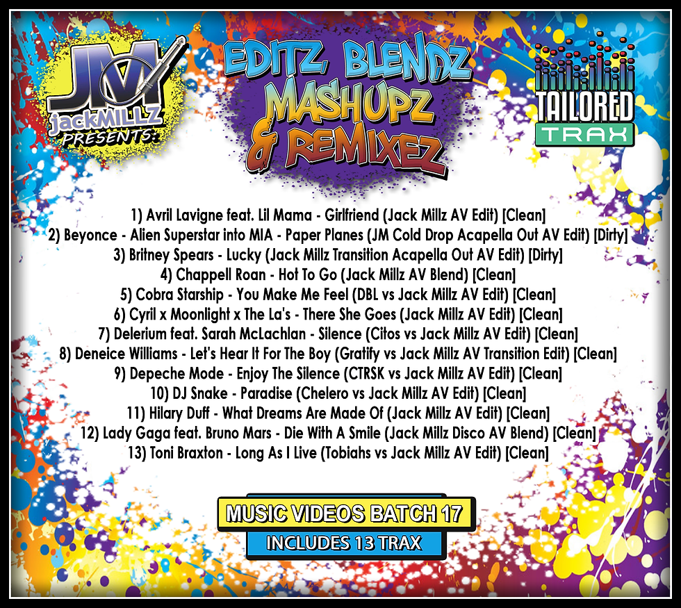 Thumbnail: JACK MILLZ - EDITZ, BLENDZ, MASHUPZ & REMIXEZ BATCH 17