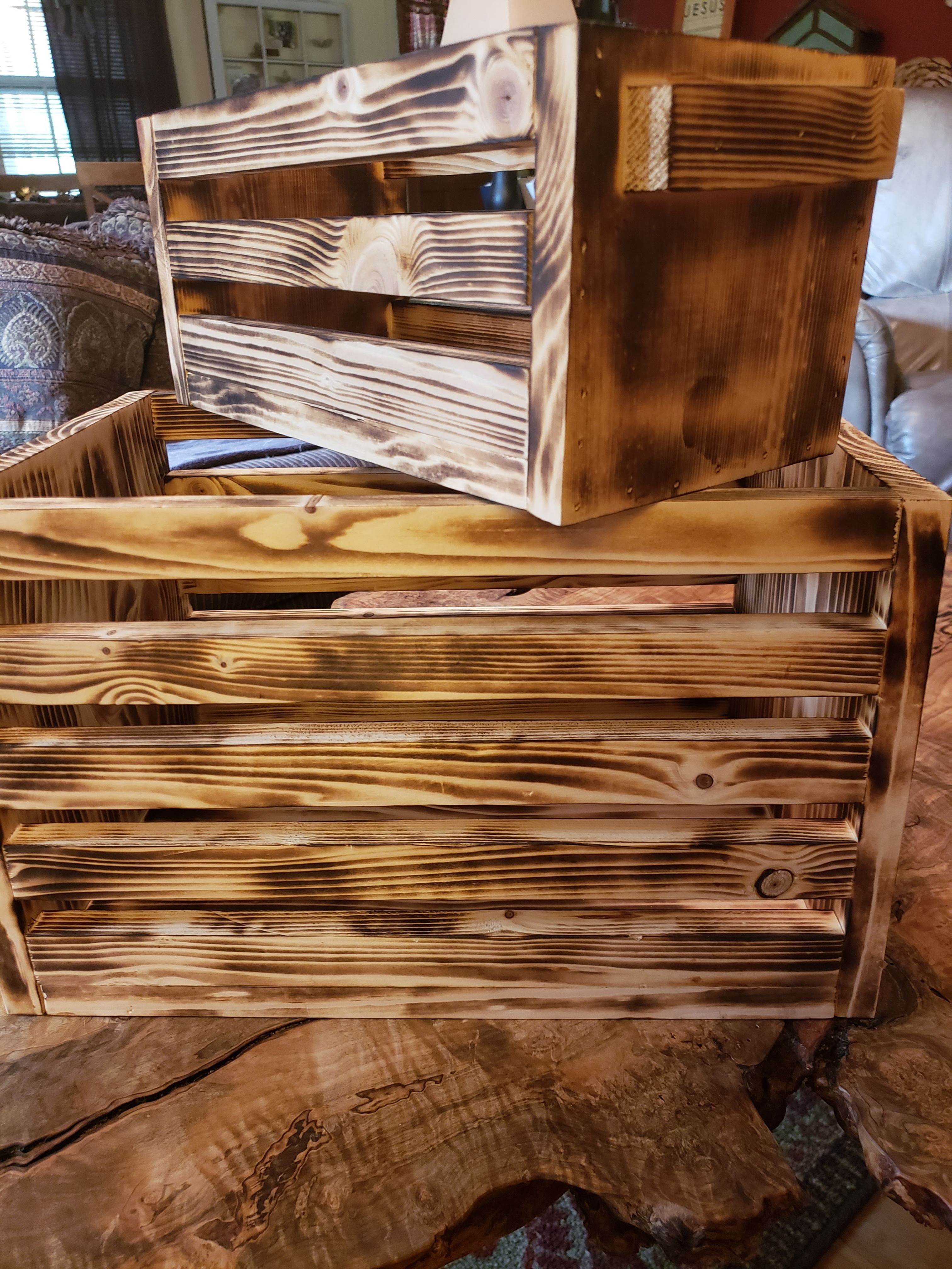 Vintage wooden crates