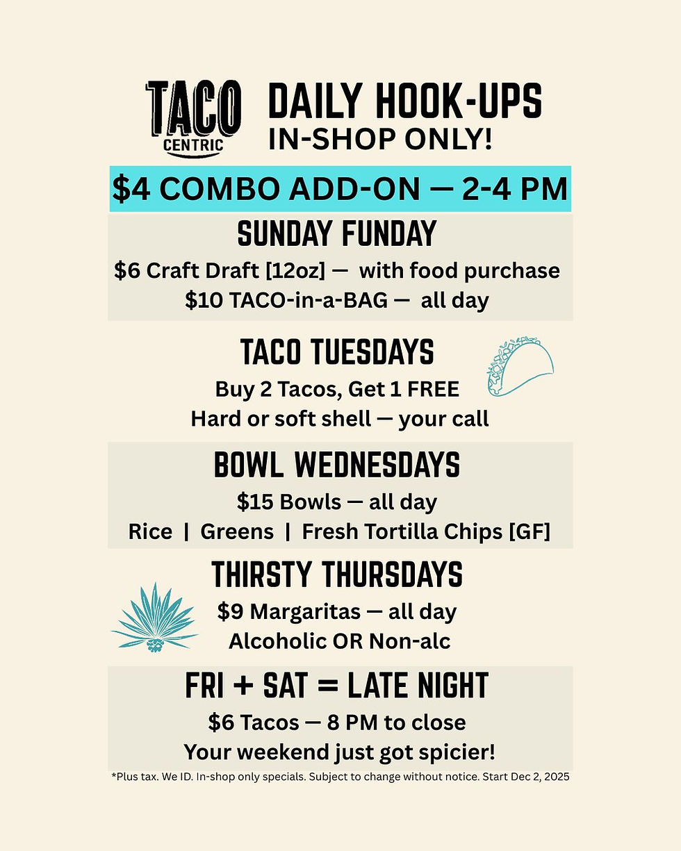 Introducing Our New Daily Specials!