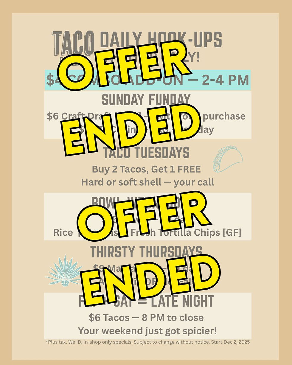 SPRING Daily Specials!