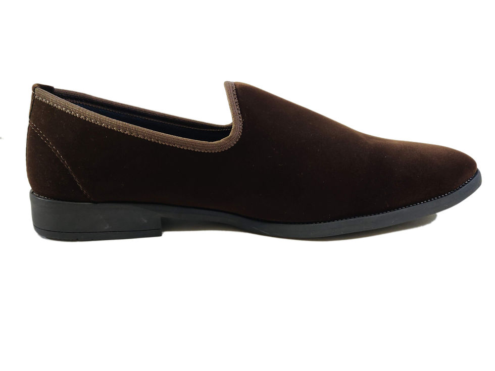 Thumbnail: Brown Velvet Loafer Style Slip-on For Men