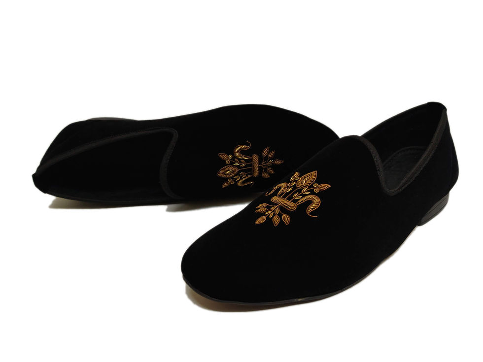 Thumbnail: Black Color Hand Embroidery Shoes For Men & Boys Customizable 7002